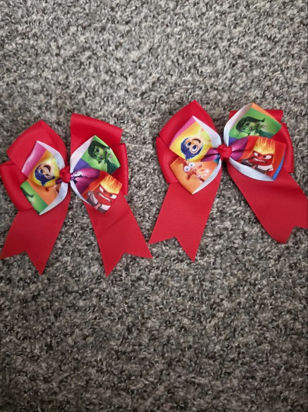 Set of 2 Inside Out Character Bow Hair Clips Girls Pink